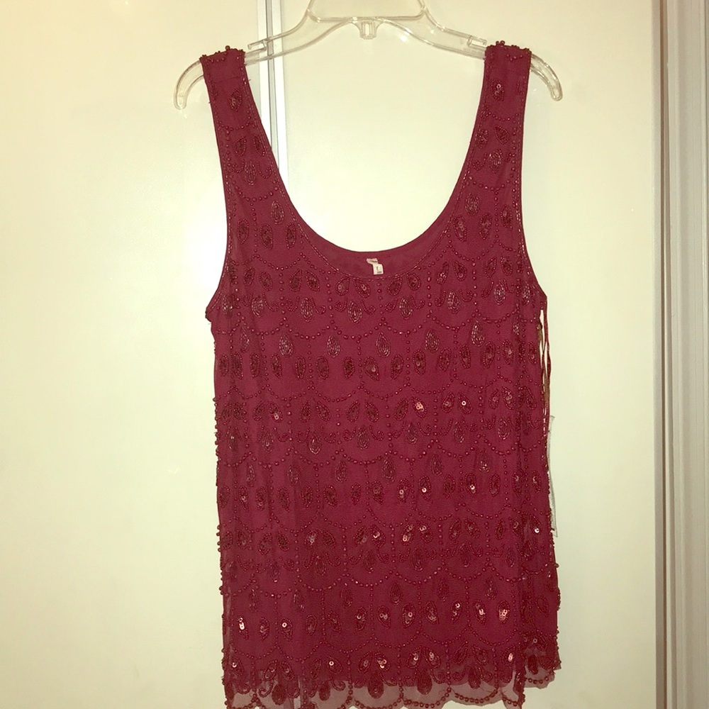 Willow & Clay beaded contemporary blouse. (Small)